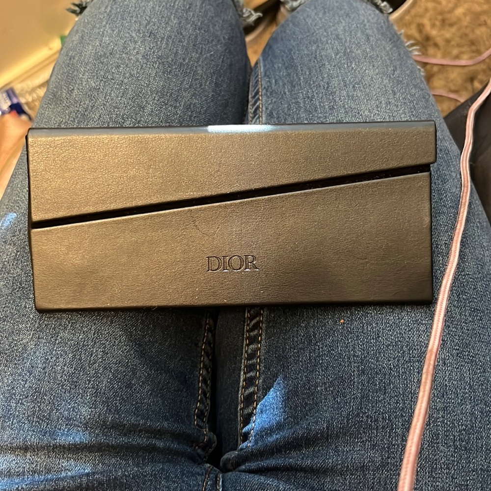 Black Dior glasses case